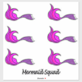 ピンクのマーメイドテールの輪郭シール シール