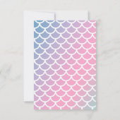 ピンクのマーメイド城の誕生日 サンキューカード (裏面)