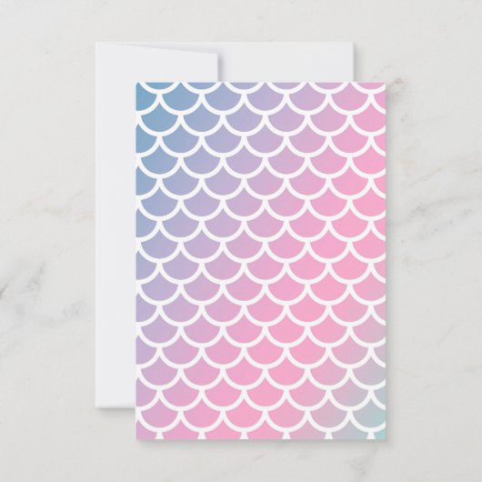 ピンクのマーメイド城の誕生日 サンキューカード (裏面)