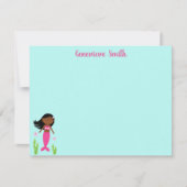 ピンクのマーメイド文房具ノートカード ノートカード (正面)