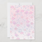 ピンクのマーメイド誕生日招待状と写真 招待状 (裏面)