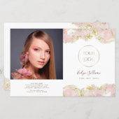 ピンクのマーリングデザイン2折パンフレット (正面/裏面)