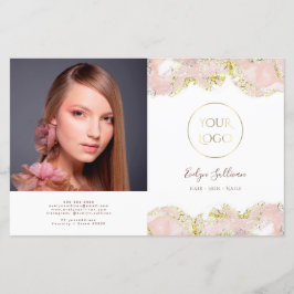 ピンクのマーリングデザイン2折パンフレット