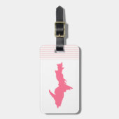 ピンクのミシガン州の甲革半島 ラゲッジタグ (正面縦)