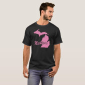 ピンクのミシガン州 Tシャツ (正面フル)