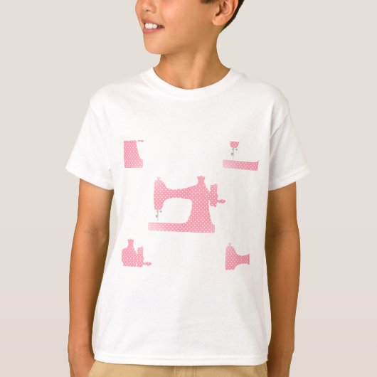 ピンクのミシン Tシャツ (正面)