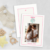 ピンクのミスタントクリスマスベビーシャワーありがとう サンキューカード