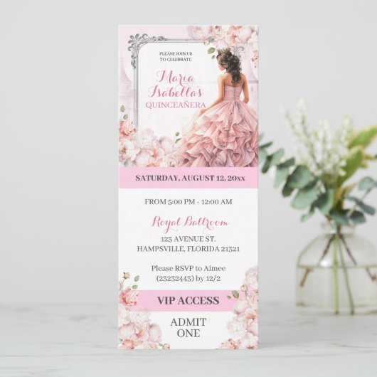 ピンクのミス・キンセアニエラVIPアクセス 招待状 (スタンド正面)