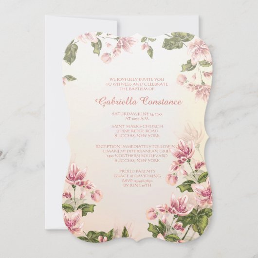 ピンクのミズキの招待状 招待状 (正面)