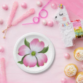 ピンクのミズキの花のプレート ペーパープレート (パーティー)