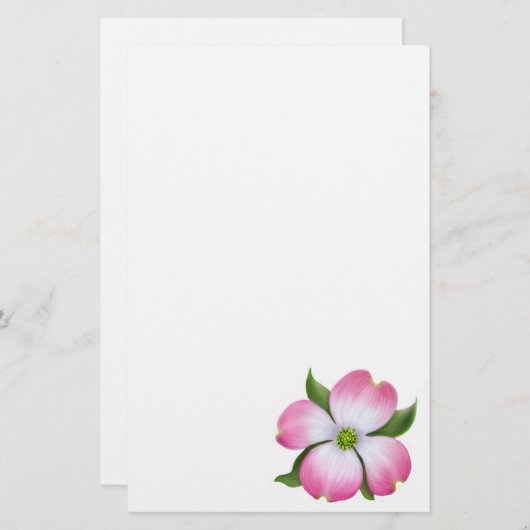 ピンクのミズキの花の文房具 便箋 (正面/裏面)