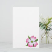 ピンクのミズキの花の文房具 便箋 (スタンド正面)