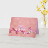 ピンクのミズキIの挨拶状 カード (黄色い花)