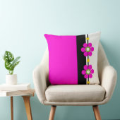 ピンクのミッドセンチュリーモダンフラワーパワー クッション (椅子)