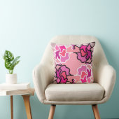 ピンクのミッドセンチュリー幾何学模様アートに クッション (椅子)