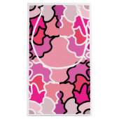 ピンクのミッドセンチュリー幾何学模様アートに スモールペーパーバッグ (裏面)