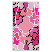 ピンクのミッドセンチュリー幾何学模様アートに スモールペーパーバッグ (正面)