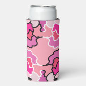 ピンクのミッドセンチュリー幾何学模様アートに スリム缶クーラー (Seltzer正面)