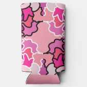 ピンクのミッドセンチュリー幾何学模様アートに スリム缶クーラー (裏面)