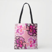 ピンクのミッドセンチュリー幾何学模様アートに トートバッグ (正面)
