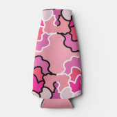 ピンクのミッドセンチュリー幾何学模様アートに ボトルクーラー (正面)