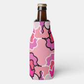 ピンクのミッドセンチュリー幾何学模様アートに ボトルクーラー (ボトル正面)