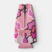 ピンクのミッドセンチュリー幾何学模様アートに ボトルクーラー (裏面)