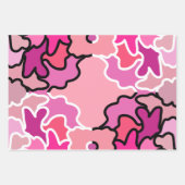 ピンクのミッドセンチュリー幾何学模様アートに ラッピングペーパーシート (正面2)