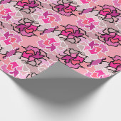 ピンクのミッドセンチュリー幾何学模様アートに ラッピングペーパー (角)