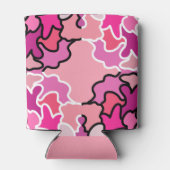 ピンクのミッドセンチュリー幾何学模様アートに 缶クーラー (裏面)