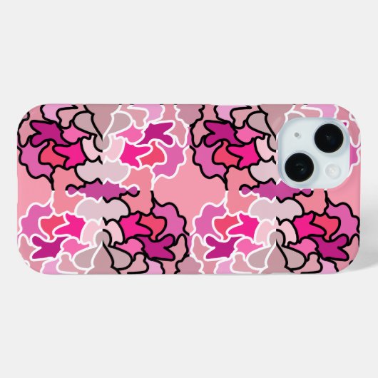 ピンクのミッドセンチュリー幾何学模様アートに Case-Mate iPhoneケース (裏面 (横))