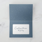 ピンクのミトンに乗ったクリスマススノーフレーク シーズンカード (内部)