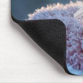 ピンクのミトンのスノーフレーク マウスパッド (コーナー)