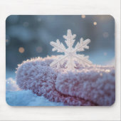 ピンクのミトンのスノーフレーク マウスパッド (正面)