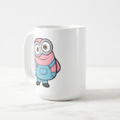 ピンクのミニオンのキャラクターファンアート コーヒーマグカップ (正面左)