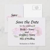 ピンクのミニチュアローズ ウェディング用品 案内ポストカード (正面/裏面)