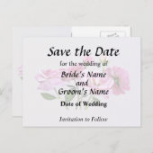 ピンクのミニチュア結婚バラの供給 案内ポストカード (正面/裏面)