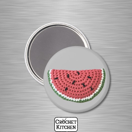 ピンクのミニマリストおばあちゃんフルーツクロチェットスイカ マグネット