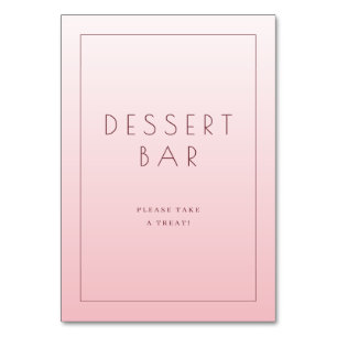 ピンクのミニマリストデザートバーサイン テーブルナンバー