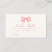 ピンクのミニマリストバータイおむつラッフルベビーシャワー エンクロージャーカード (正面)