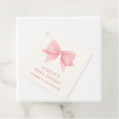 ピンクのミニマリストボウタイベビーシャワー フェイバータグ (インサイチュ)