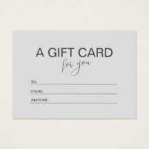 ピンクのミニマリスト伝票金額ギフトカード