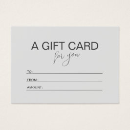 ピンクのミニマリスト伝票金額ギフトカード