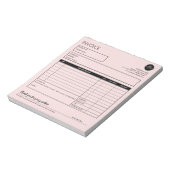 ピンクのミニマリスト小規模企業の請求書テンプレート ノートパッド (回転)