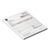 ピンクのミニマリスト小規模企業の請求書テンプレート ノートパッド (アングル)