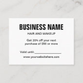 ピンクのミニマリスト·トレンディーシンプル·ディスモダンカウント·カード 割引カード (裏面)