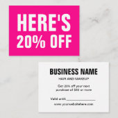 ピンクのミニマリスト·トレンディーシンプル·ディスモダンカウント·カード 割引カード (正面/裏面)