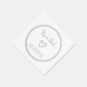 ピンクのミニマルなドードル女の子ベビーシャワー スタンダードカクテルナプキン (角)