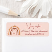 ピンクのミニマルな虹 ラベル (インサイチュ)