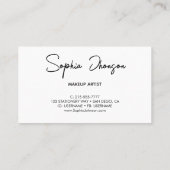 ピンクのミニマルフェミニンリストとメイクアップアーティスト 名刺 (裏面)